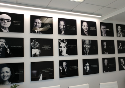 Wall of photos in Torrance medical office