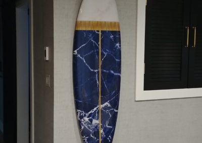 Surfboard in Manhattan Beach home