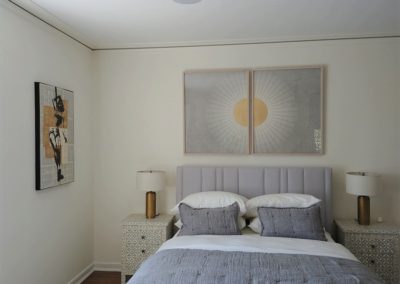 Original art on wall of Los Feliz home