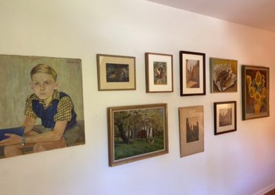 Gallery wall in Hollywood Hills home