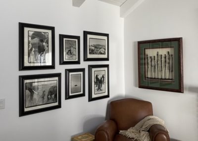 Framed photos in Westlake Village home