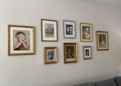 Gallery wall in Baldwin Hills home