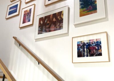 Stairway gallery wall in Torrance home